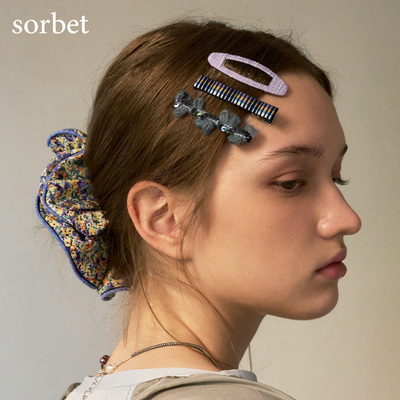 sorbet彩线一字bb夹边夹发卡夹子