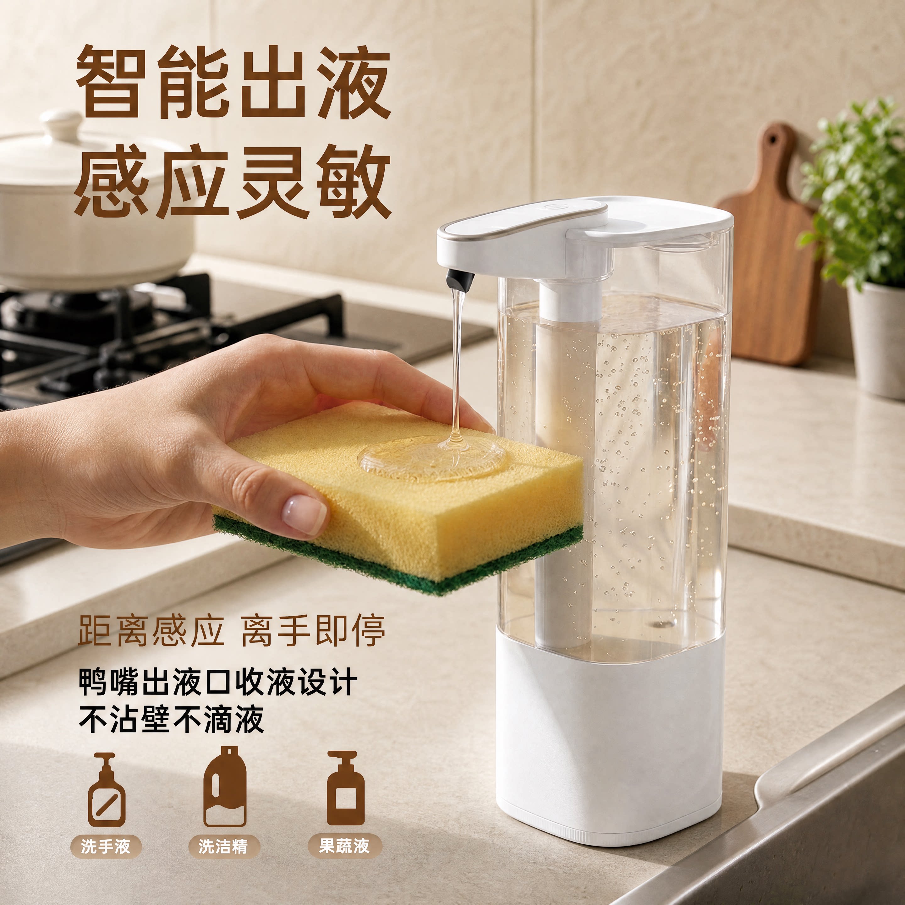 尚沐鲸自动感应洗手液机家用洗洁精智能出液器大容量550皂液机器