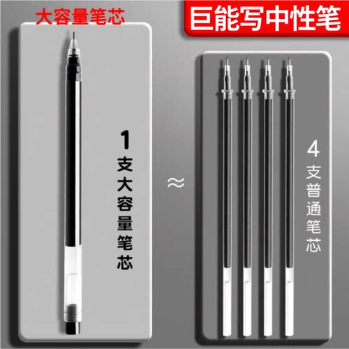 大容量全针管笔帽式中性笔通用