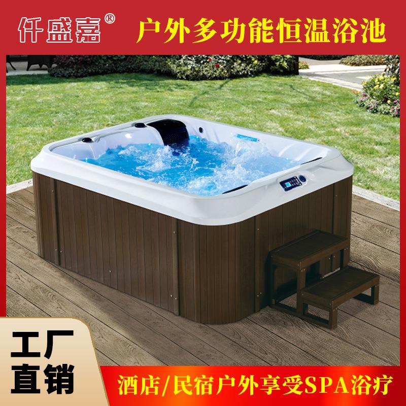 户外大池恒温泉多人冲浪按摩浴缸别墅度假村户外智能水疗SPA按摩