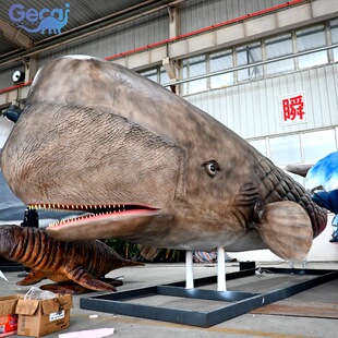 仿真海洋动物抹香鲸模型 景区海洋馆大型雕塑摆件 支持来图定制
