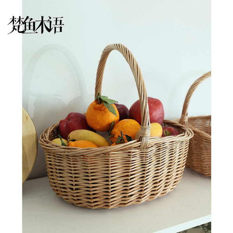 手工藤编野餐小篮子柳编编织手提篮水果收纳筐竹编采摘菜篮子框子,收纳整理,购物篮,淘宝优惠券,粉丝福利购,淘宝优惠卷