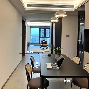 极简餐桌椅 依诺纯黑岩板餐桌现代简约长方形小户型家用饭桌意式