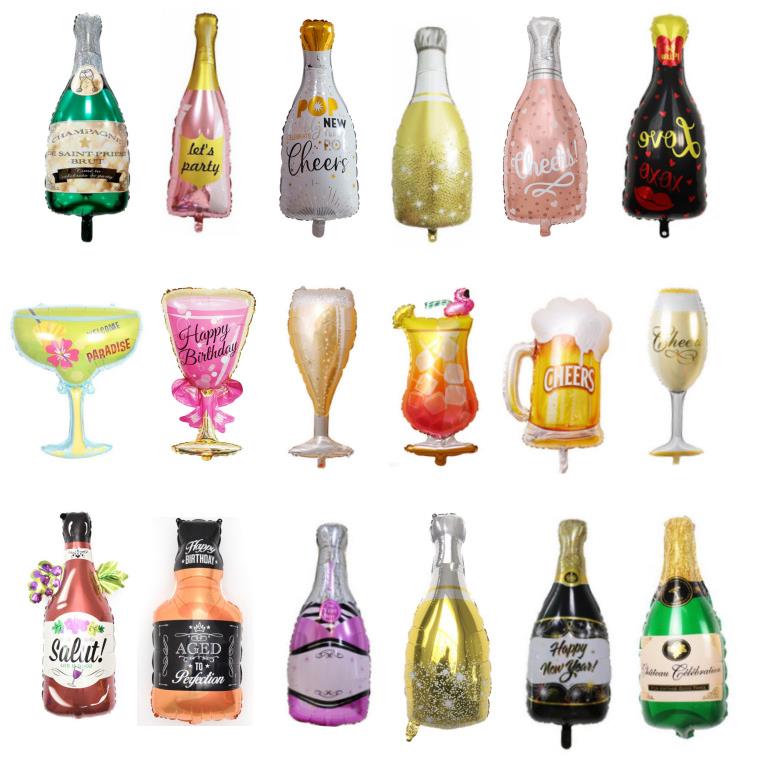 大号葡萄酒香槟啤酒杯造型铝膜气球生日节日婚庆布置酒吧KTV装饰