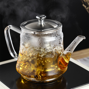 孟瀚玻璃茶壶电磁炉烧水壶家用小型不锈钢过滤泡茶壶办公室煮茶壶