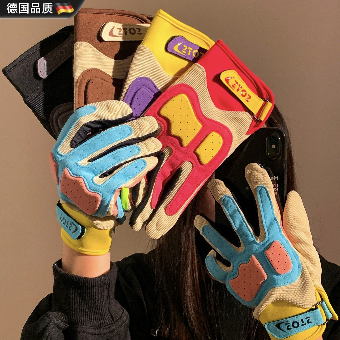 德国多巴胺骑行摩托车手套女冬季减震防滑触屏户外骑车防寒潮保暖