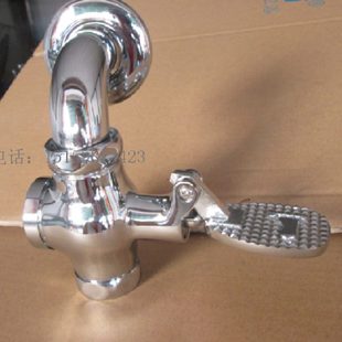 铜脚踏四通冲洗阀 脚踩冲水阀大小便冲水器 蹲便池自闭式 延时阀