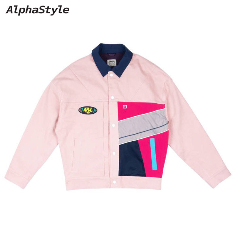 秋冬翻领撞色外套情侣外套小众