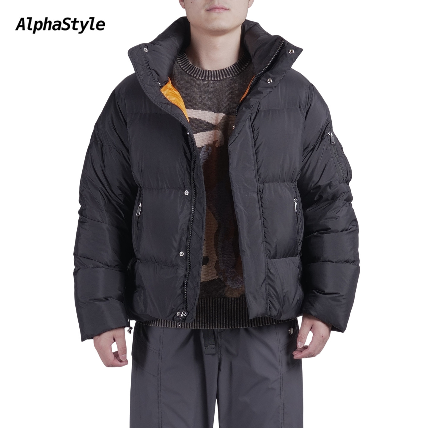 领防风保暖鹅绒羽绒服