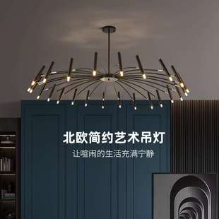 餐厅展厅大气设计师亚克力家用led吊灯 现代简约创意客厅吊灯个性