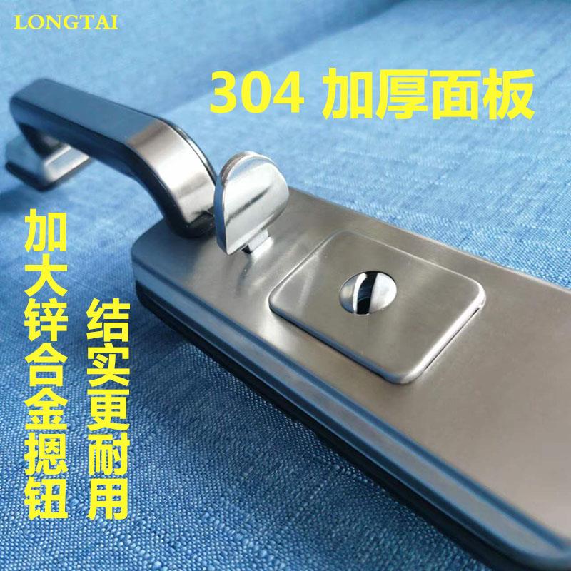 家用铝合金大门锁罗普斯金门通用型老式摁压加厚不锈钢双开门把手