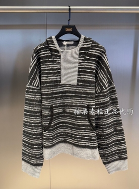 INXX专柜正品2025冬款宽松休闲男女连帽套头针织衫毛衣XWF4061157