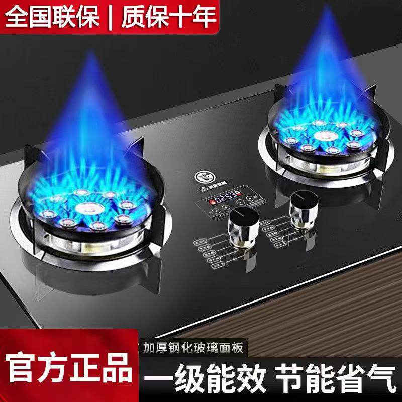 日本撄花燃气灶双灶家用天然气台式嵌入式液化气煤气炉定时猛火灶