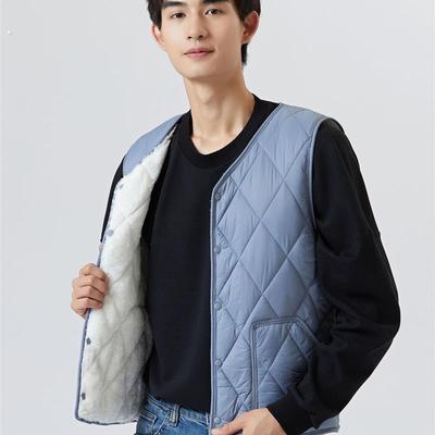 2023新款男士马甲秋冬加绒保暖内穿羽绒棉坎肩青少年学生校服内胆