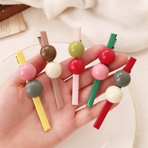 韩国同款糖果色刘海发夹一字夹女侧边夹发卡后脑勺卡子头饰鸭嘴夹