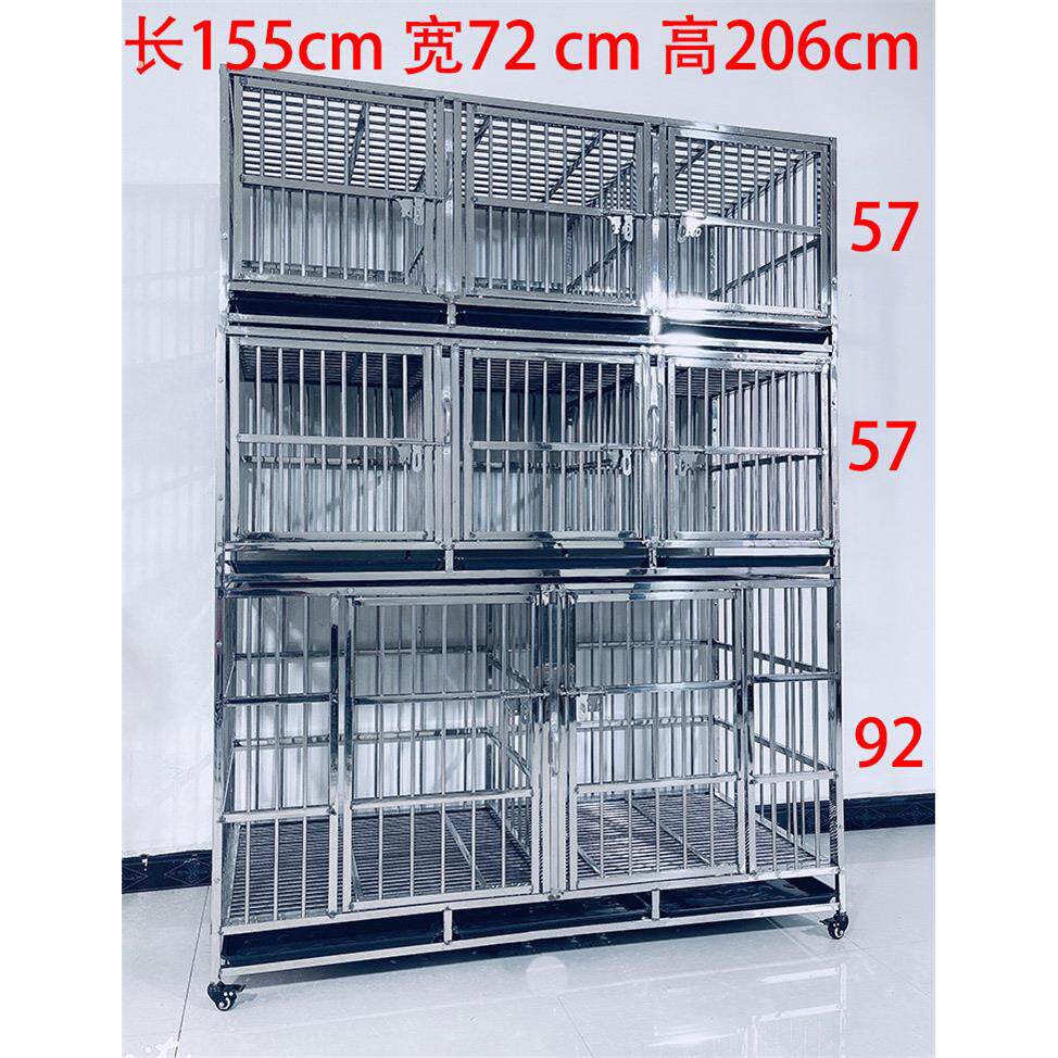 不锈钢子母笼双层三层宠物店展示柜两层狗笼猫笼兔展示寄养笼多层
