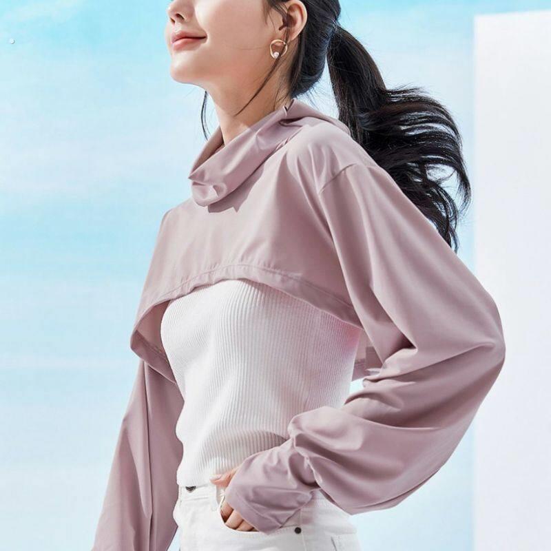 袖子连肩防晒袖连肩防晒袖套假袖子连肩长袖夏季冰感薄护颈连披肩