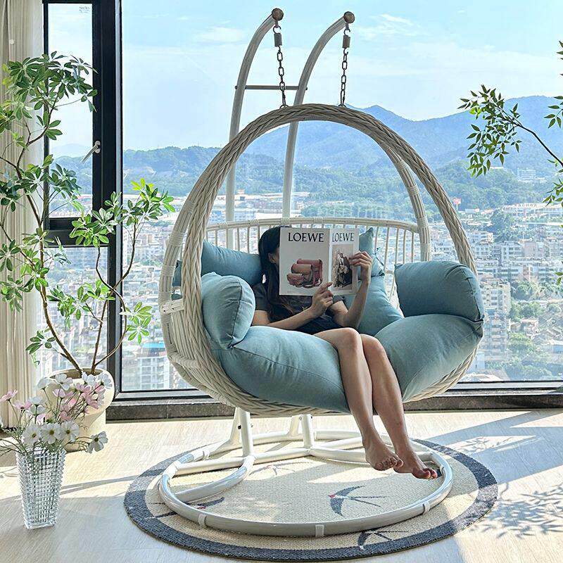 吊篮藤椅懒人椅摇椅阳台秋千摇篮椅庭院双人吊椅室内吊床家用吊兰