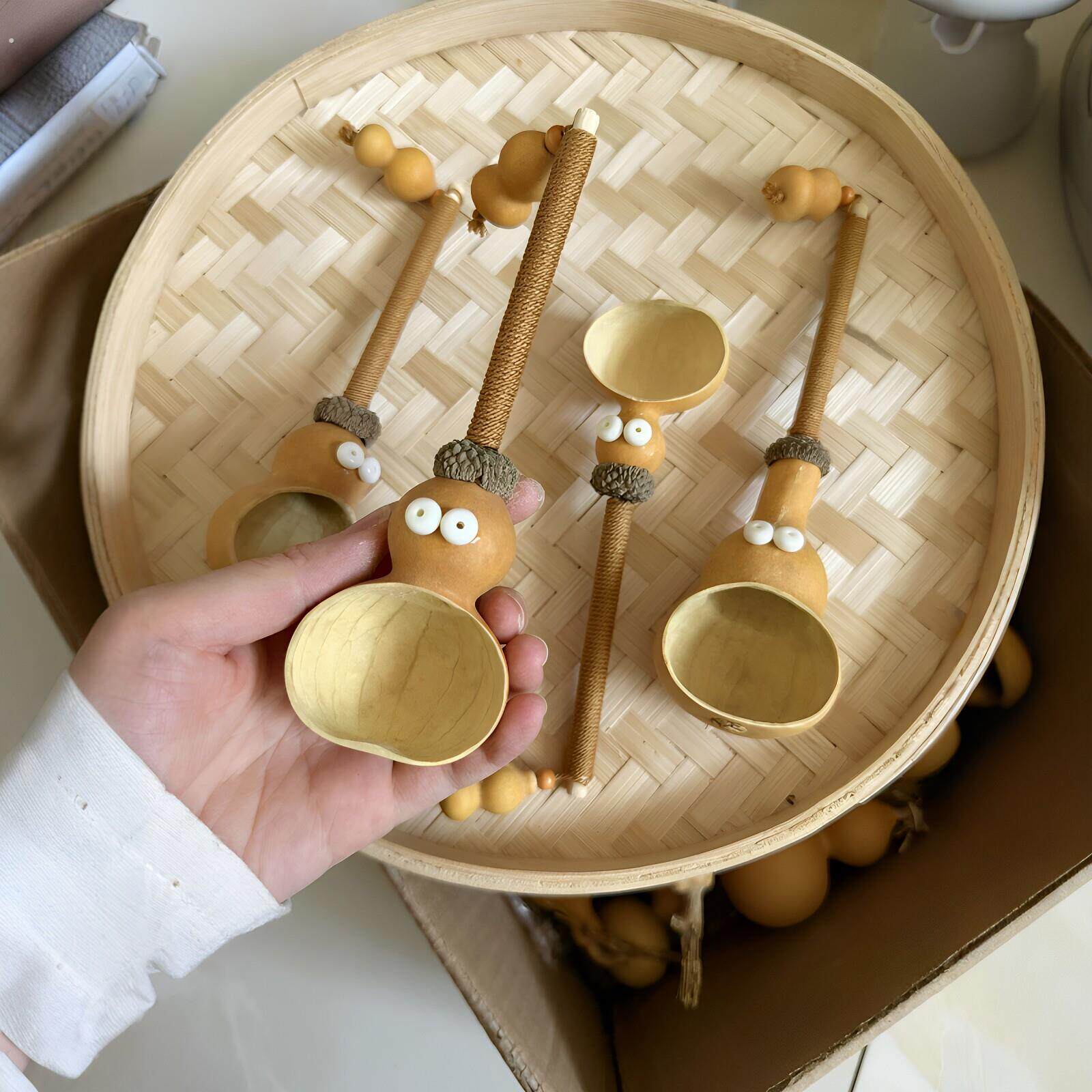 【手作葫芦新玩法】文玩葫芦勺子手工工艺品水瓢葫芦瓢米勺咖啡勺