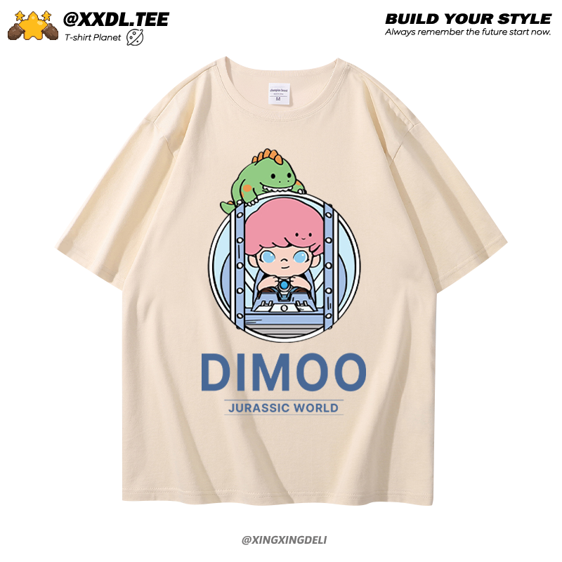 DIMOO动物王国盲盒系列图案卡通可爱短袖T恤男女夏季宽松休闲半袖