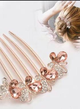 主播推荐2023韩式新款五齿蝴蝶梳子盘发夹子发夹发夹发饰插梳成人