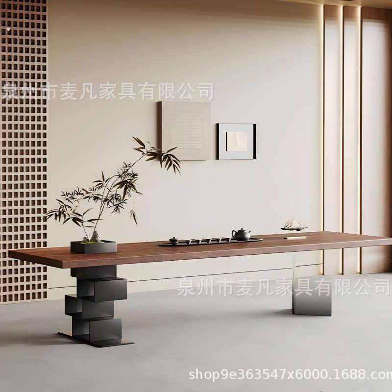 侘寂风设计茶桌简约创意办公桌客厅实木大板桌新中式现代艺术书桌,住宅家具,家用茶台/茶桌,淘宝优惠券,粉丝福利购,淘宝优惠卷