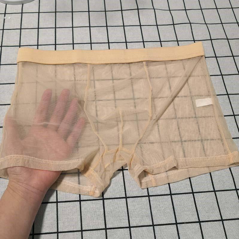 性感男士内裤透明全露超薄款无痕性惑夏季透气冰丝网纱丝滑个性潮