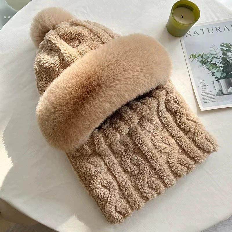 零下40度防寒帽子围脖一体女冬天加绒加厚骑车保暖帽护耳防风帽子