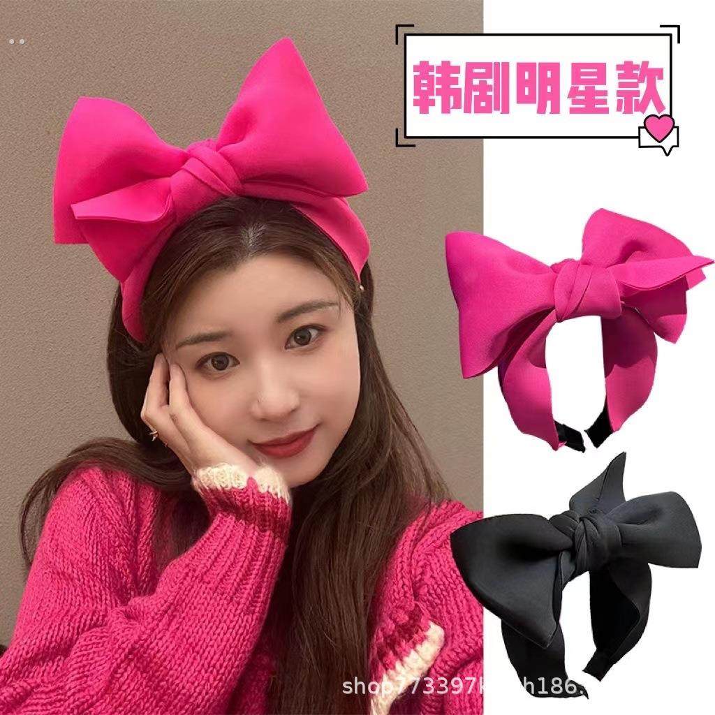 芭比发饰克莱因蓝超大蝴蝶结发箍网红同款高颅顶可爱发箍高级头饰