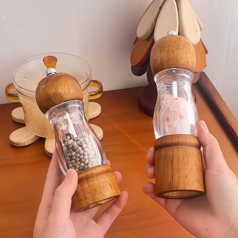 复古法式研磨器黑胡椒玫瑰盐厨房家用调味瓶露营大容量牛排佐料
