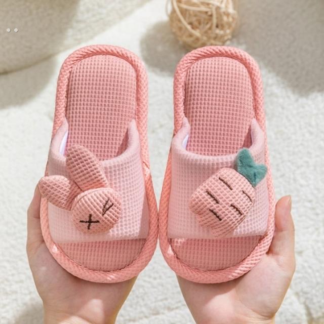 冬季儿童棉拖鞋女童秋冬季室内家居防滑男童亲子宝宝四季棉麻拖鞋