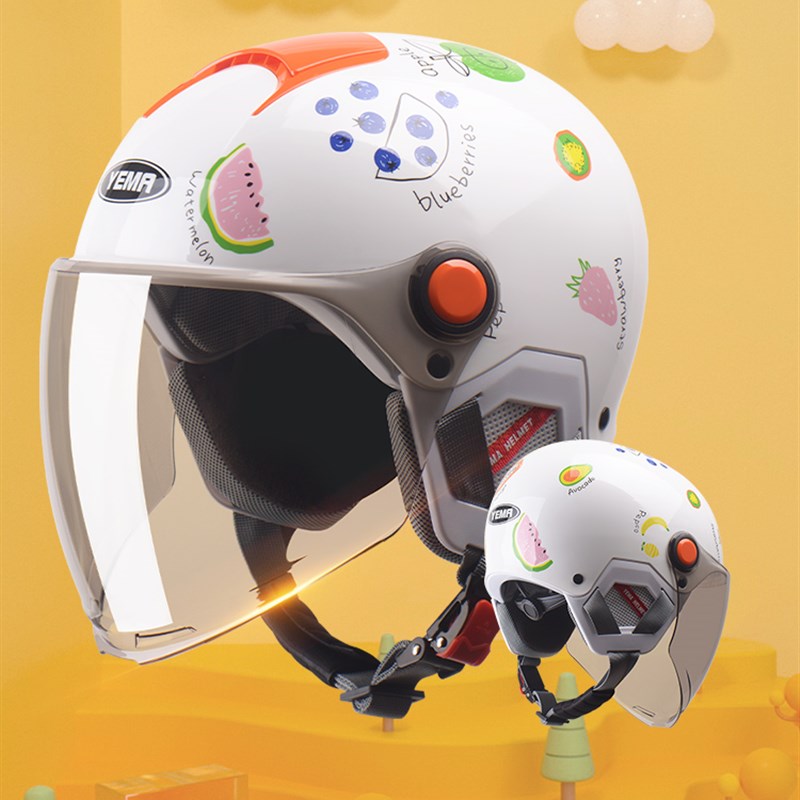 国标野马3C认证儿童头盔女孩电动车安全帽四季摩托车男孩半盔夏季