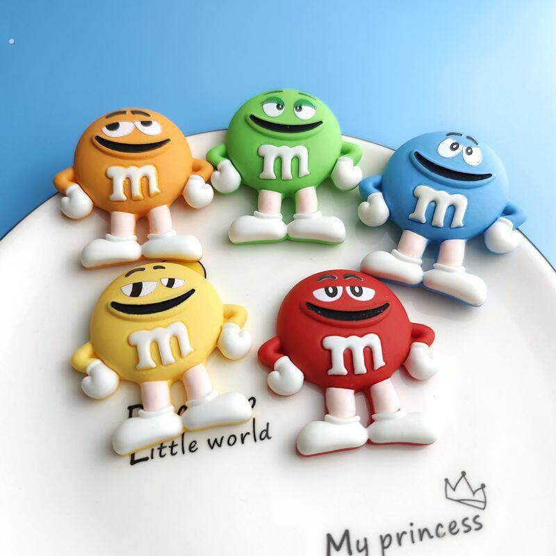 新款彷真食玩表情M豆巧克力冰箱贴磁吸贴带磁铁树脂装饰创意摆件