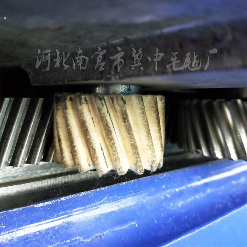 定做加硬轮模数2吸油刷油钢齿条羊毛齿轮 毛毡齿轮工业机器手润滑