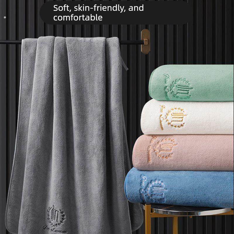 法兰绒浴巾毛巾三件套装超强吸水柔软不掉毛成人家用男女洗澡速干