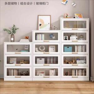 班地亚 书柜带玻璃门防尘置物家用收纳展示柜子书架落地 【2层】6