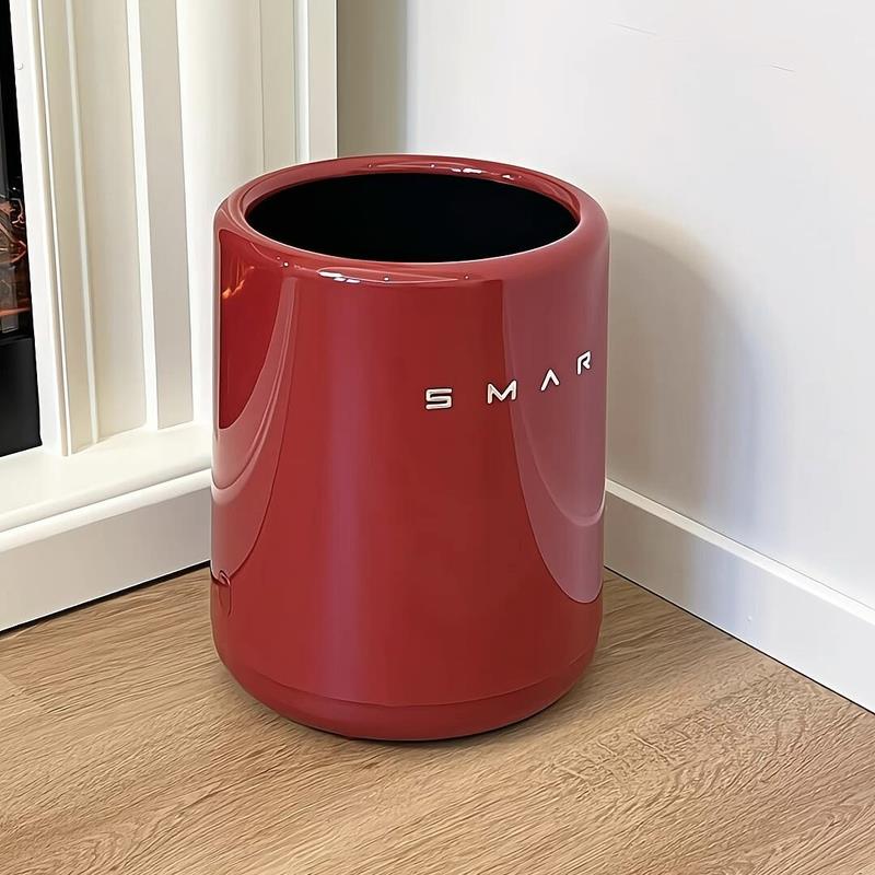 高级红色垃圾桶高颜值家用大容量12L无盖客厅厨房卧室收纳桶纸篓