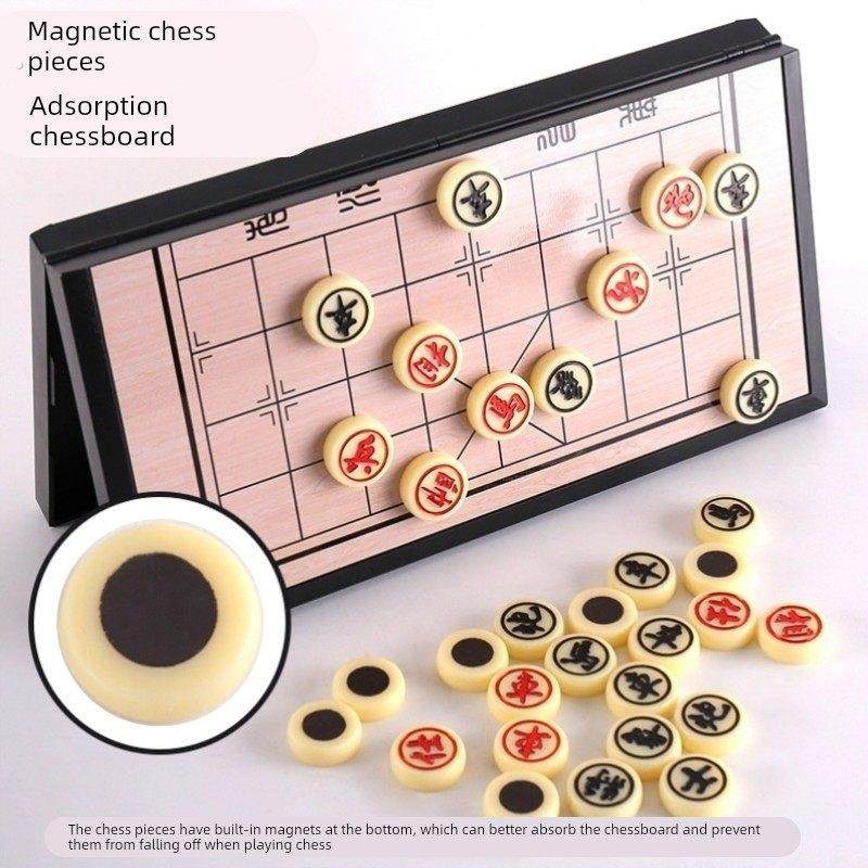 中国象棋小学生儿童磁力专用带棋盘磁吸便携式磁性橡棋实木可折叠
