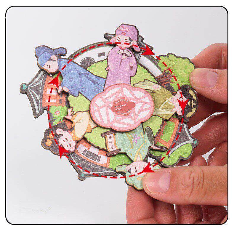 木质冰箱贴立体磁贴pvc城市冰箱贴强磁旅游旋转移动冰箱磁贴定制