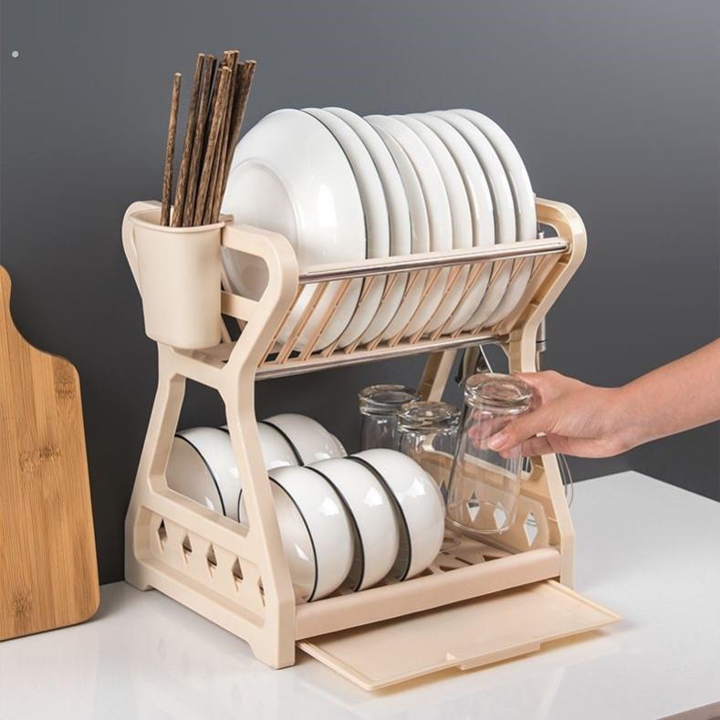 简约现代沥水碗架厨房置物架碗碟碗筷洗放用具收纳盒刀架餐具架子