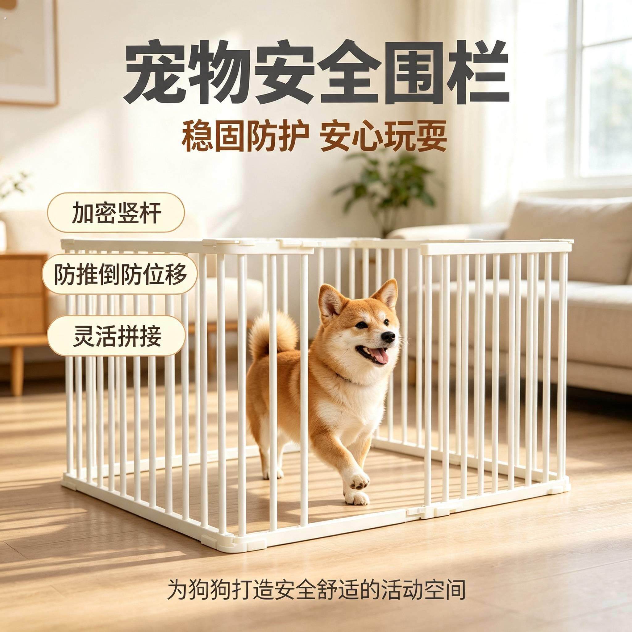 新型宠物狗狗围栏狗笼子自由拼接小中型犬狗窝栅栏防护栏室内家用
