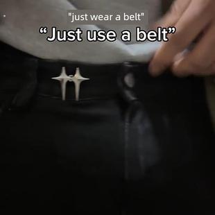 十字星懒惰隐形裤子腰带女士牛仔裤紧腰魔术可调扣腰带男士的风格