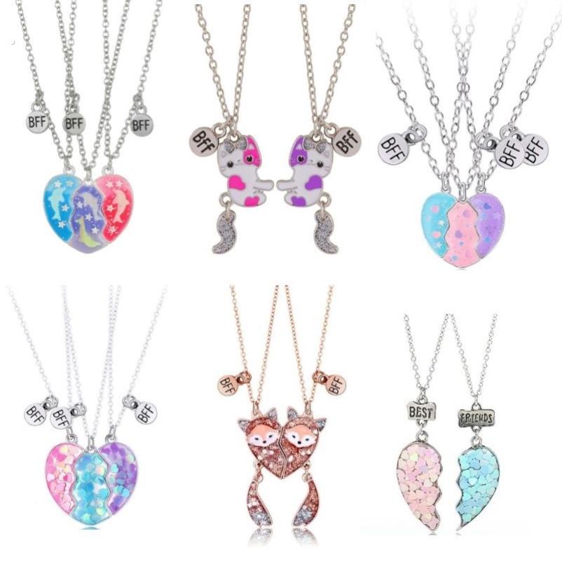 闺蜜信物姐妹一对超仙闺蜜手链二人磁吸友谊项链三人信物爱心链