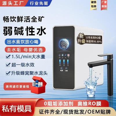 新款净水器家用厨下式直饮净饮机600G大流量RO反渗透全矿弱碱水机