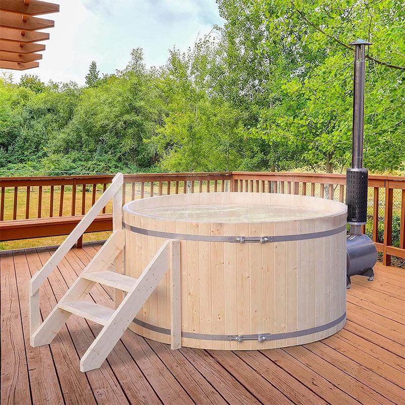 财升红雪松材质木制热水浴缸 木材燃烧炉加热泡澡浴桶 4人用浴缸,家装主材,普通浴缸,淘宝优惠券,粉丝福利购,淘宝优惠卷