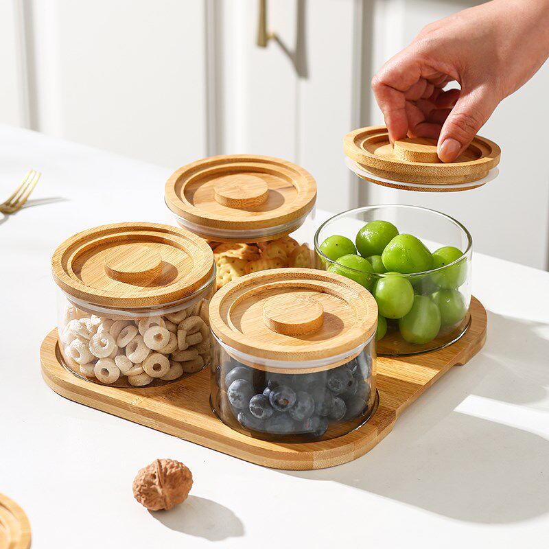 果盘客厅茶几家用水果瓜子点心零食摆放分格盘带盖密封防潮坚干果