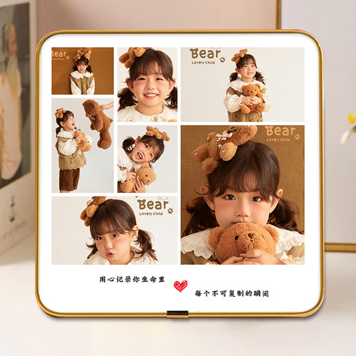 宫格相框摆台照片定制挂墙做成相册儿童宝宝全家福水晶打印洗相片