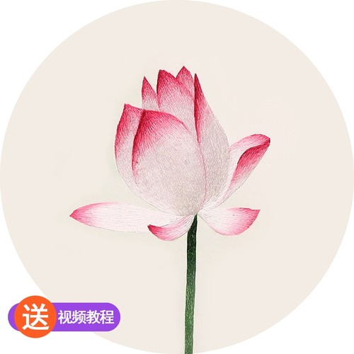 苏绣刺绣手工diy套件自绣材料包初学古风自绣入门针迹荷花