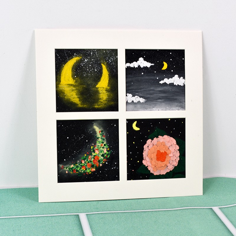 昊拓 油画棒白色画框10X10正方形四九宫格框 卡纸相框框学生作品