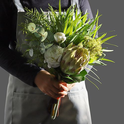 拾物--仿真手捧花束帝王花花艺套餐设计师样板间假花客厅插花摆件